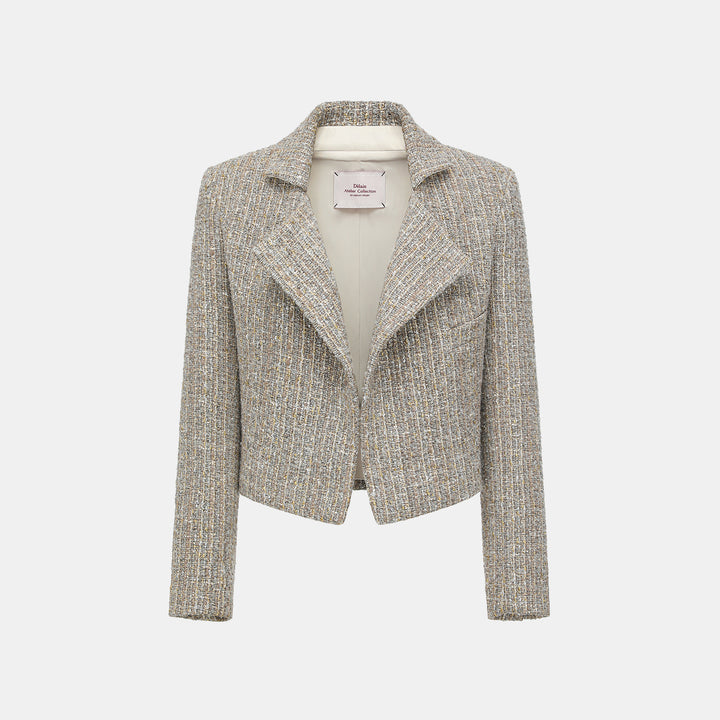 "Sloane Ave." 義大利毛圈紗縷金嵌織花呢外套—Winter Lyon冬日里昂