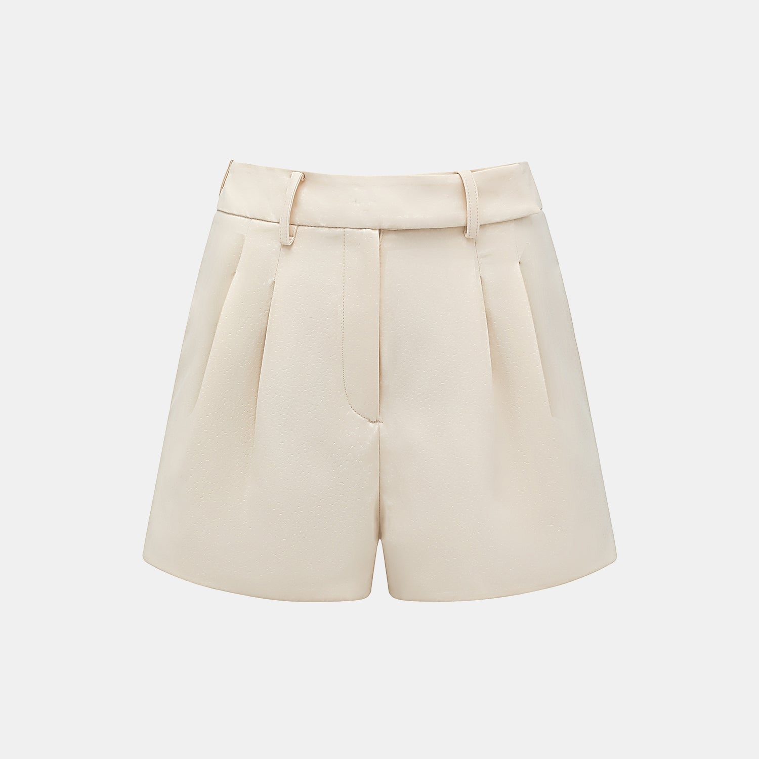 "Speak Sleek" 奢華特殊岩紋肌理西裝短褲—Dune Mist隱沙