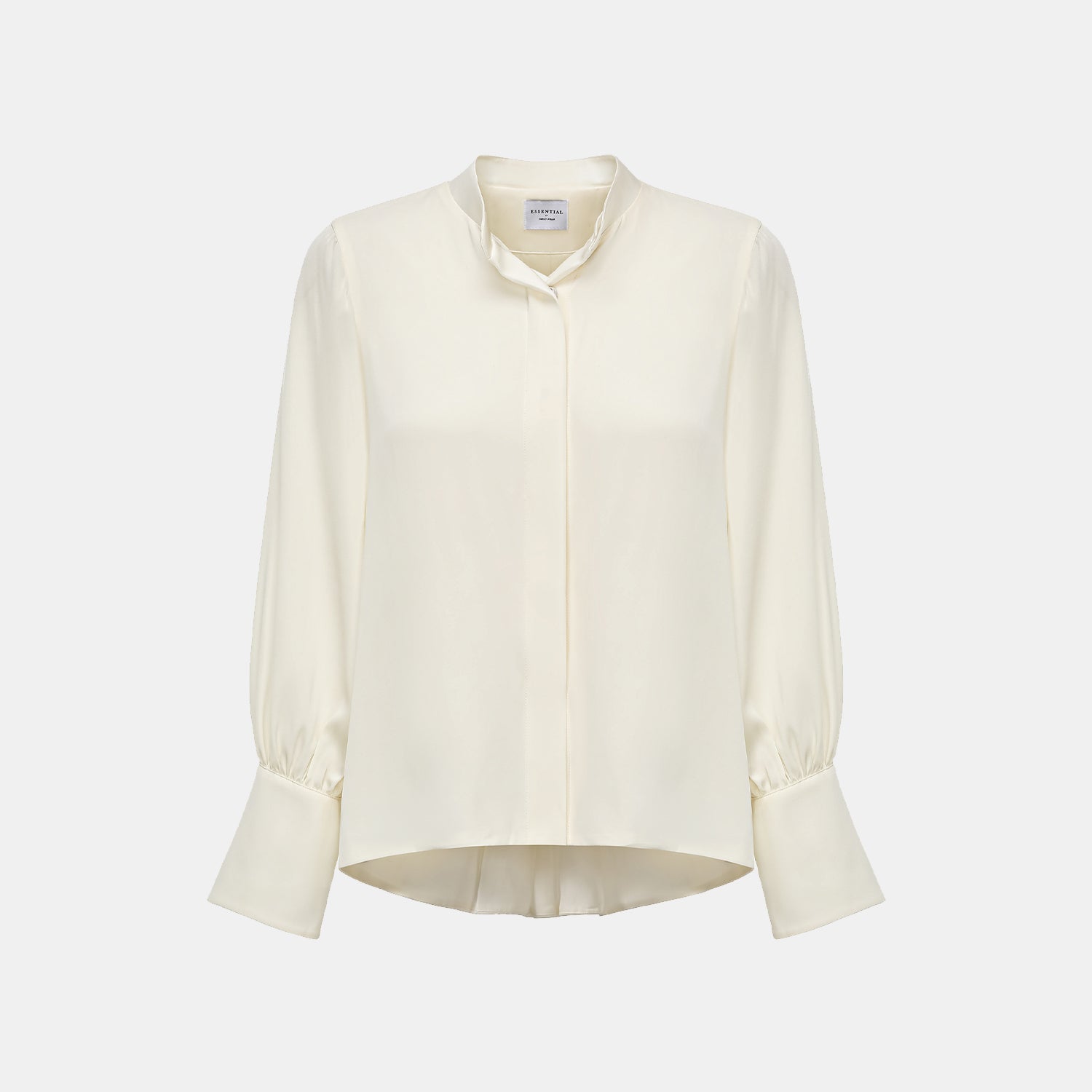 "慵倚春意" 100% 桑蠶絲雪紡立體剪裁國風罩衫—晨曦白