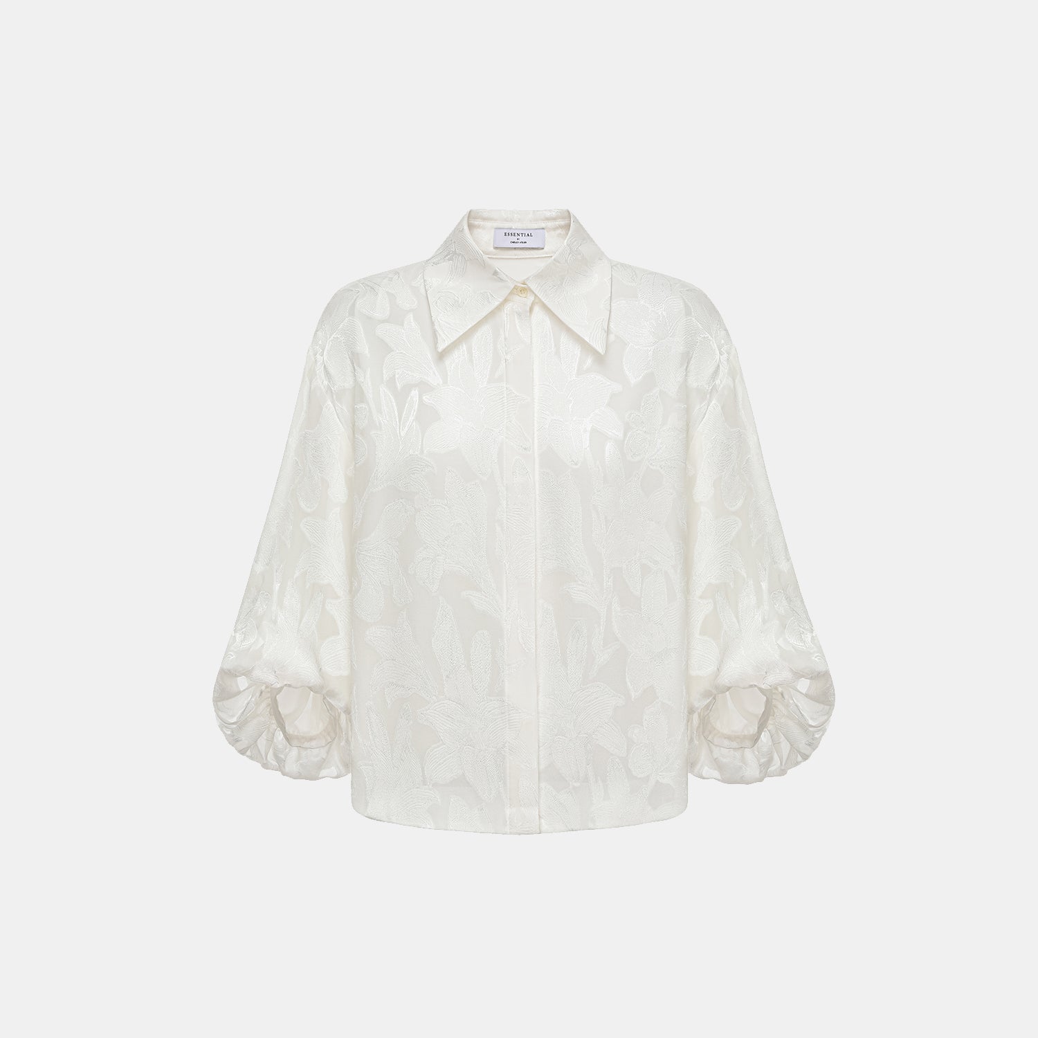 "Imperial Garden teatime" 義大利燒花工藝提花羊腿袖襯衫