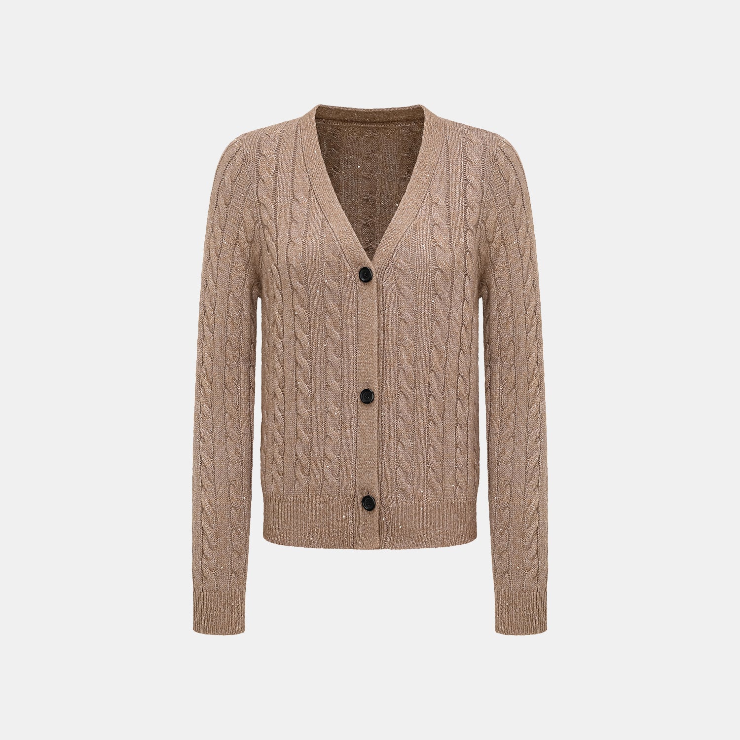 “Winter diary.” 100% Cashmere 亮片麻花編織針織開衫—Harmony