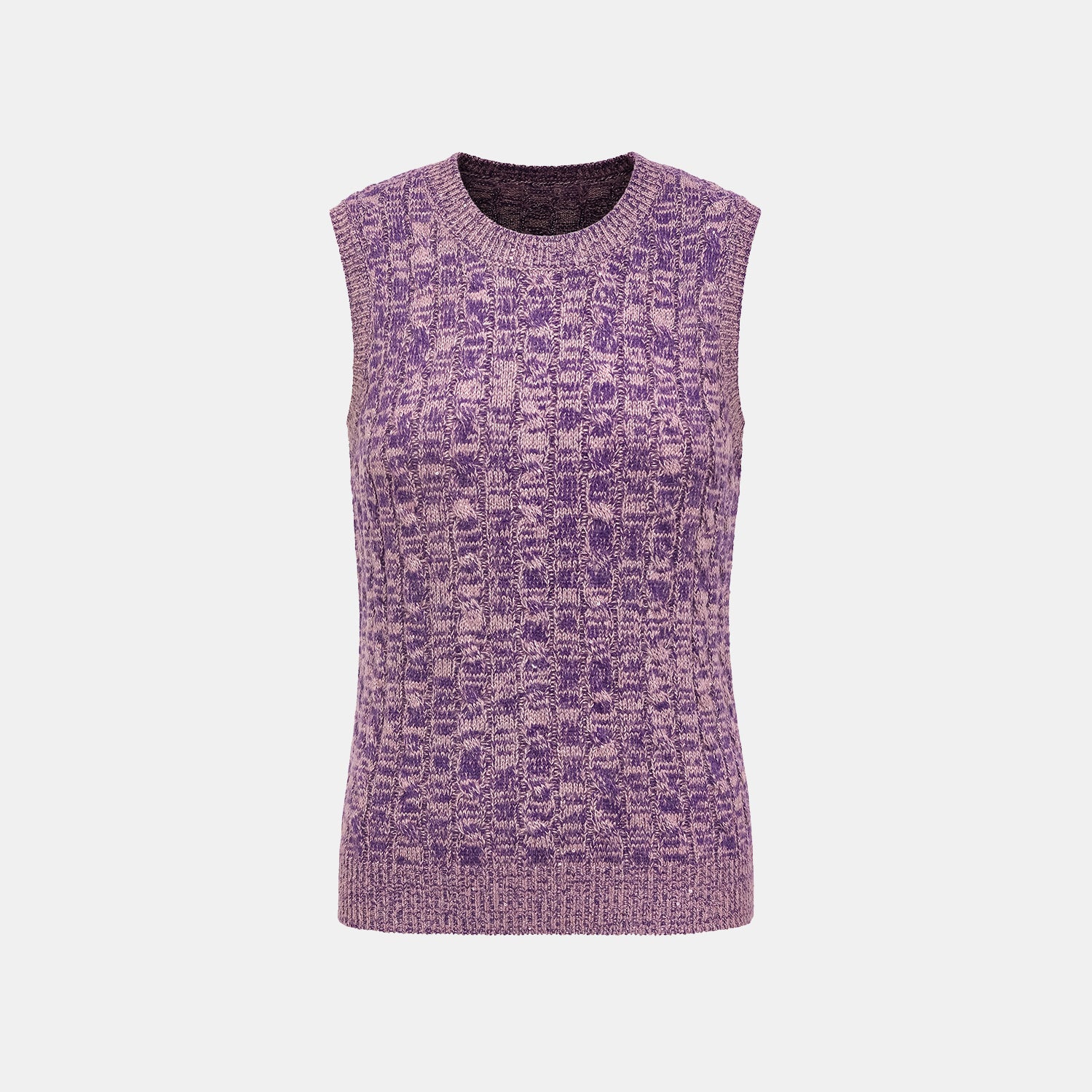 “Winter diary.” 100% Cashmere 亮片麻花編織針織背心—Charm