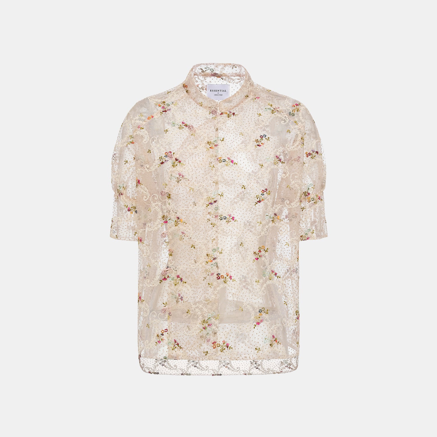 "春裳雅集"法國立體刺繡輕國風蕾絲上衣—Solstice Bloomflare夏夢煙花