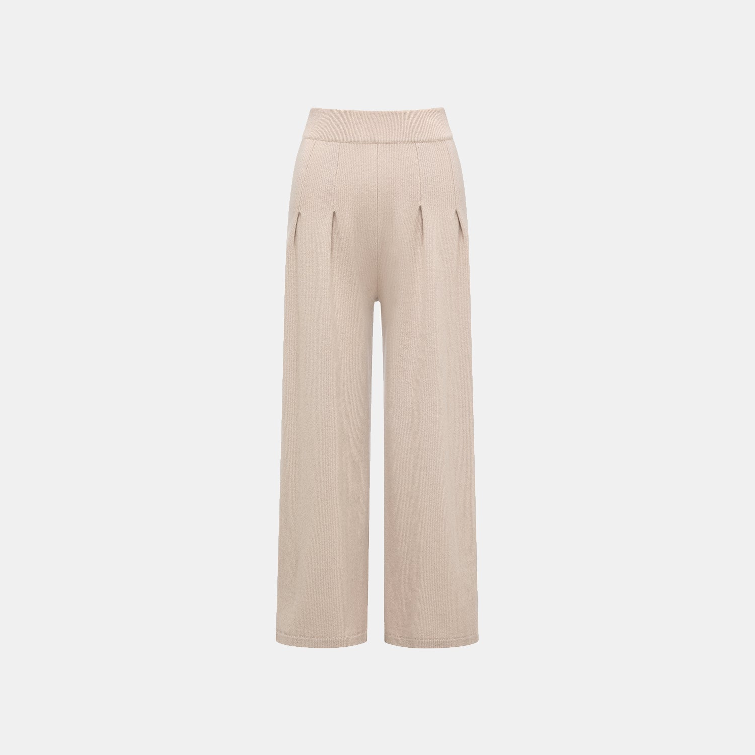 “Winter Diary” 100% Cashmere 重磅立體打褶闊腿褲—米駝