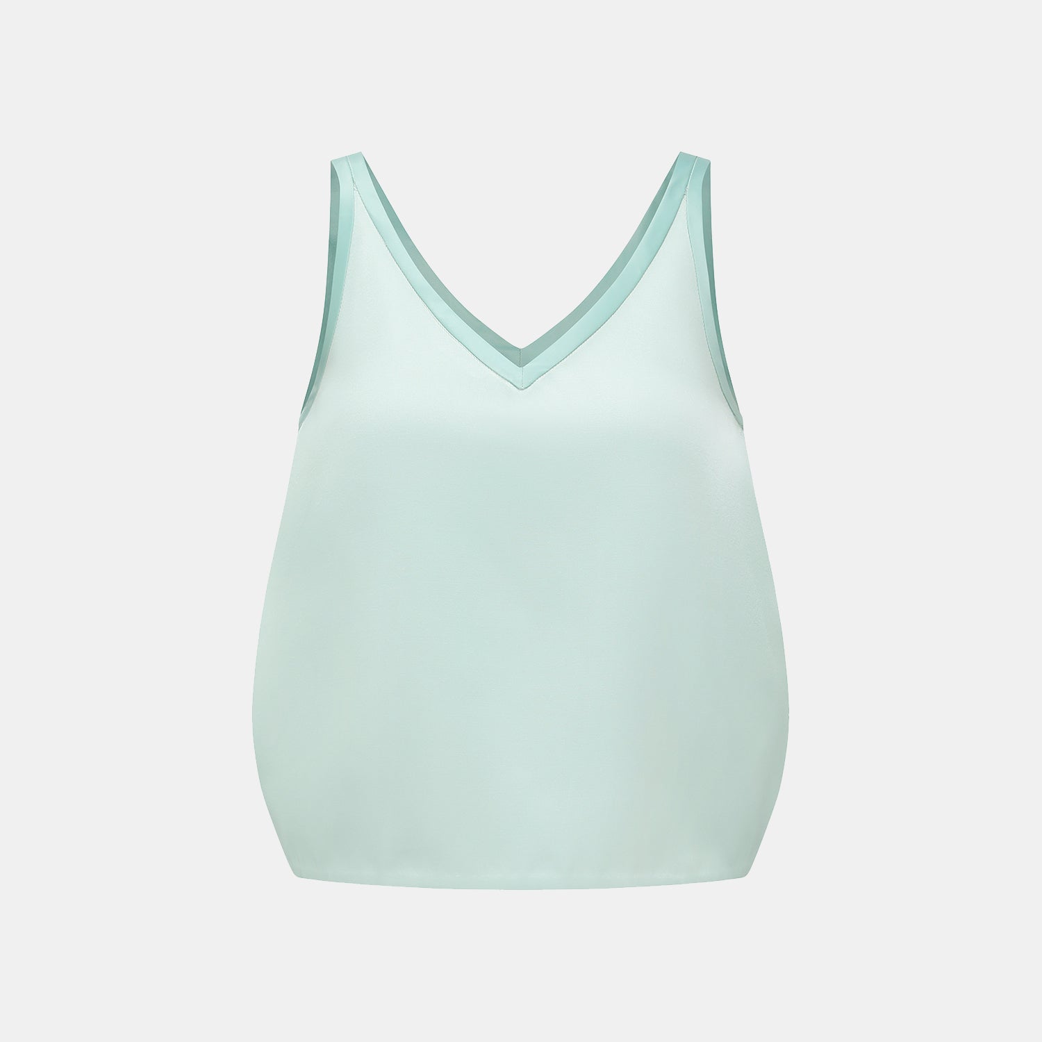 "Weekend at Monaco." 重磅緞面拼接工藝背心 — Mint