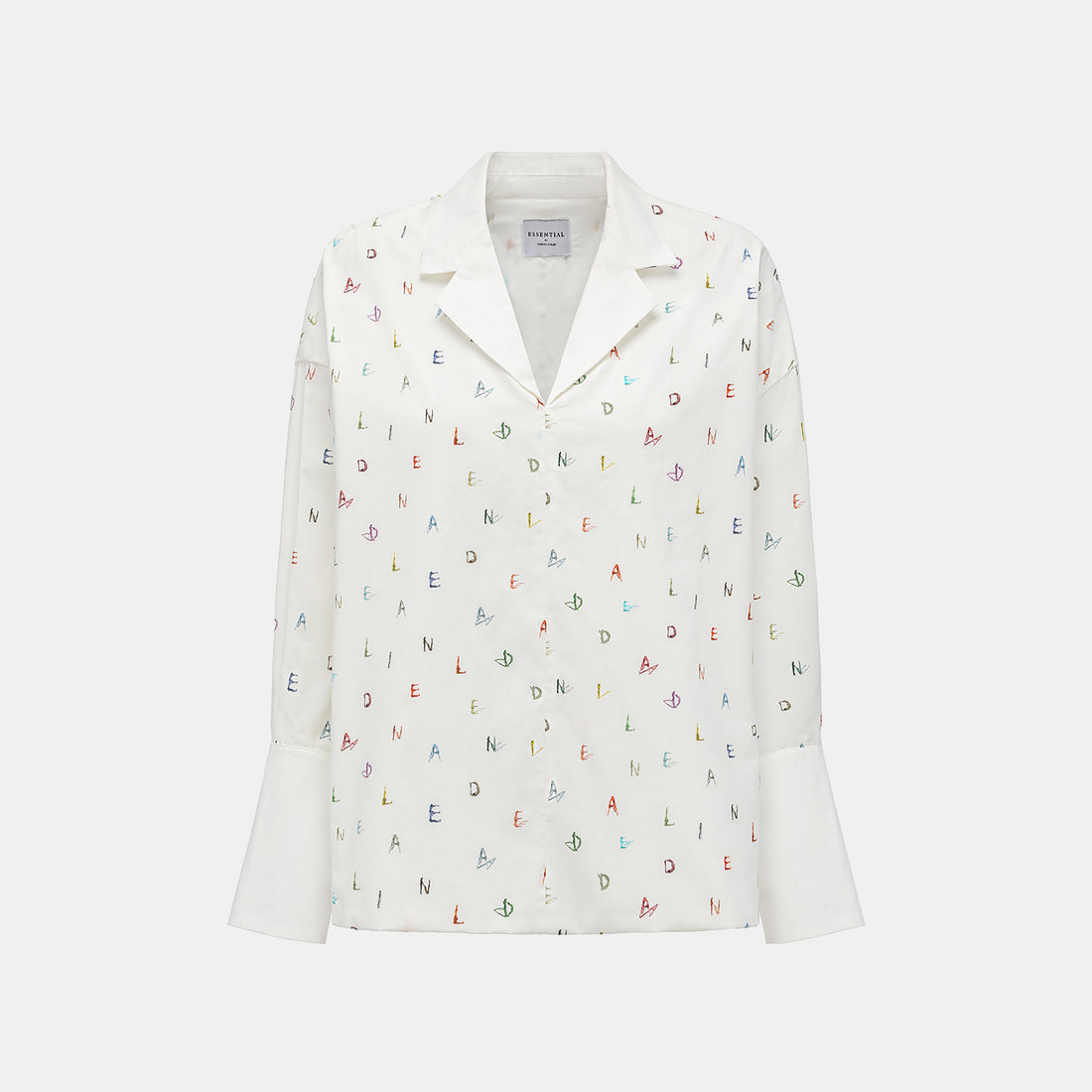 “知性時刻”義大利純棉Monogram繪印工藝Oversized襯衫—Ink Whisper漫綴字語