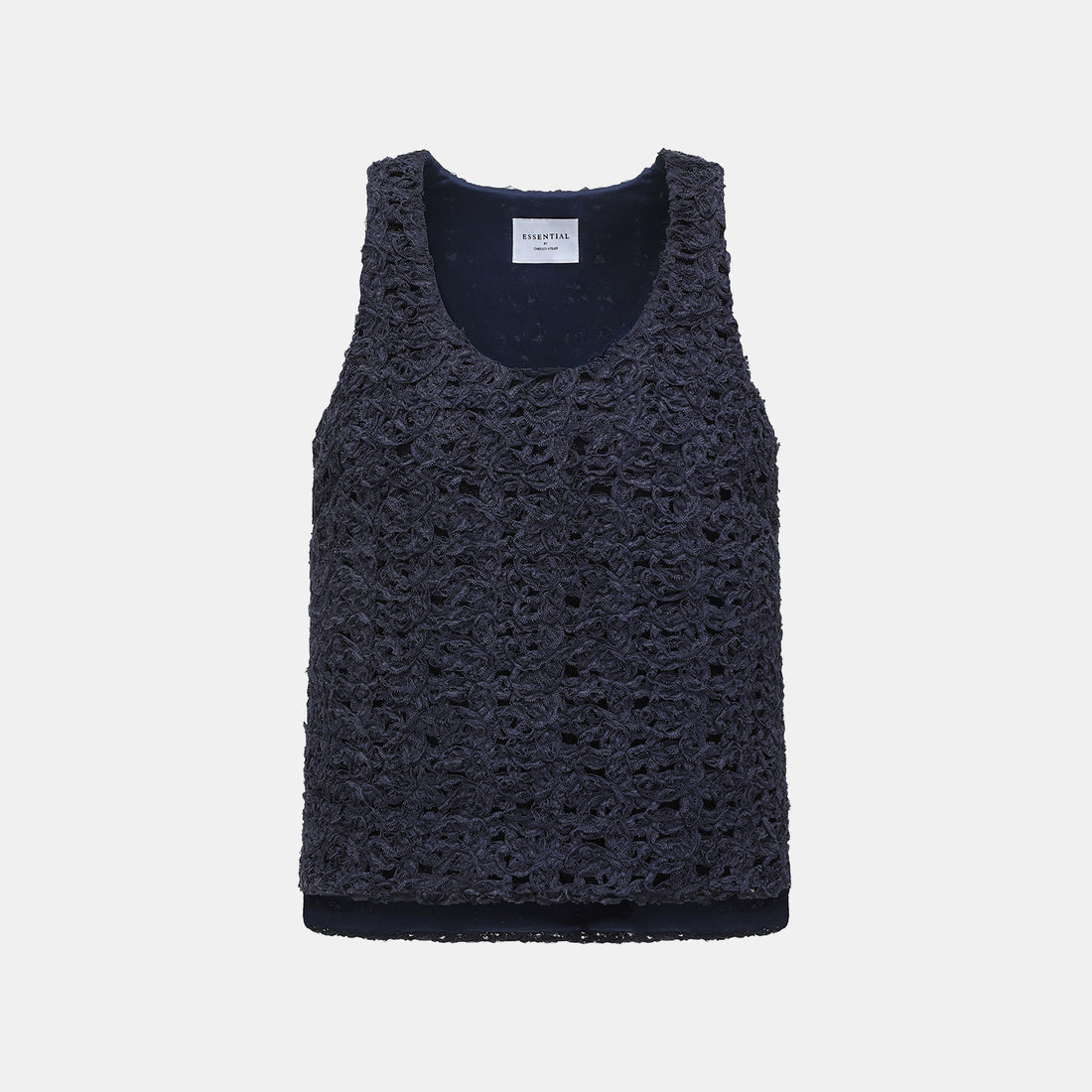 “Sloane Ave."繞畫織藝鏤花蕾絲背心—Indigo Ballad布爾藍調