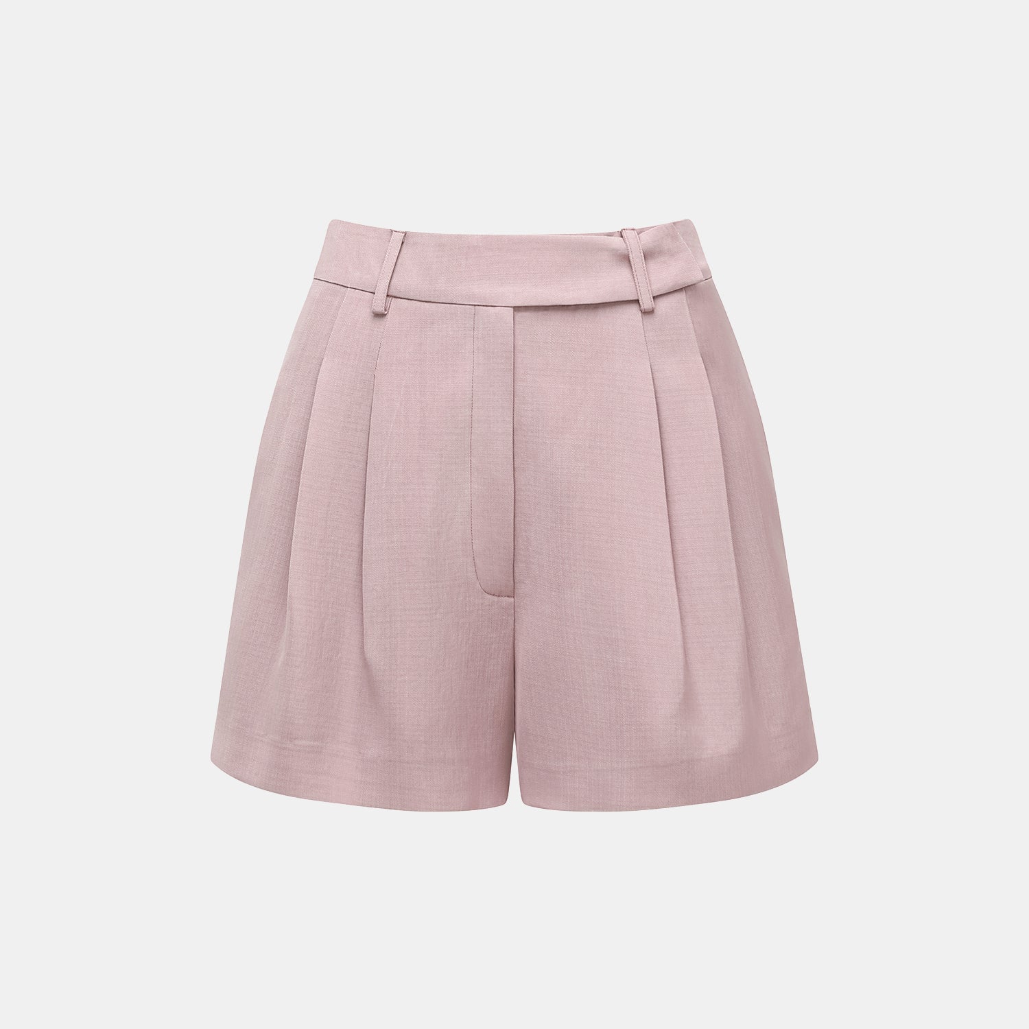 "Speak Sleek" 奢華輕薄麻感肌理醋酸短褲—Pink