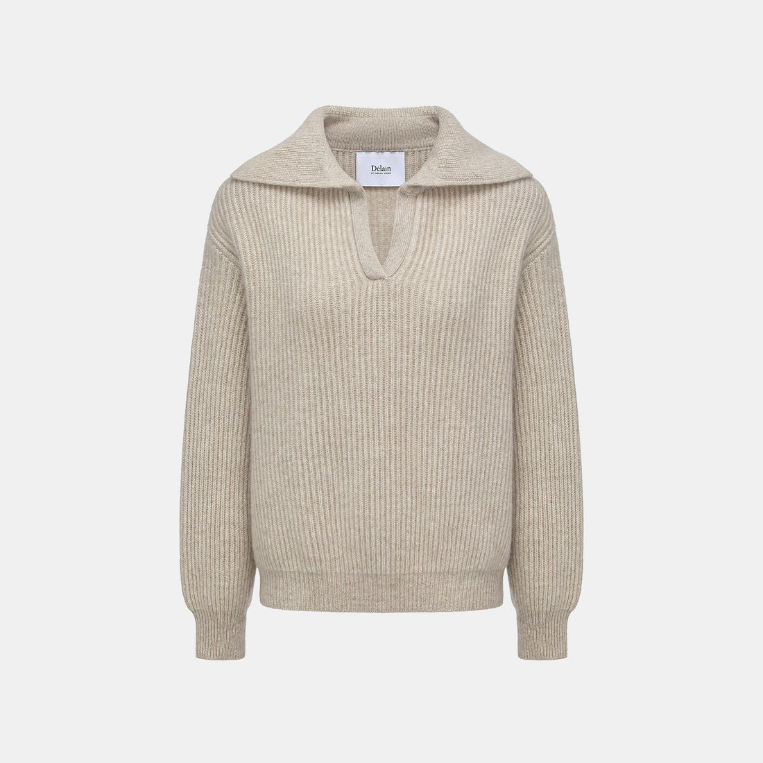 "Winter Diary" 100% Cashmere 粗針大翻領上衣（Yarn by Loro Piana)—Oat Mist雲絮燕麥