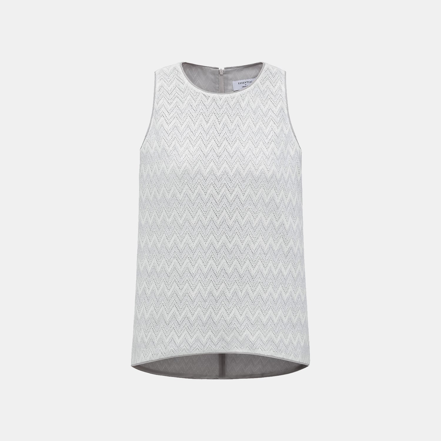 “Summer Diary”義大利Chevron山形銀燦織紋針織背心—Hazy Vale煙嵐悠境