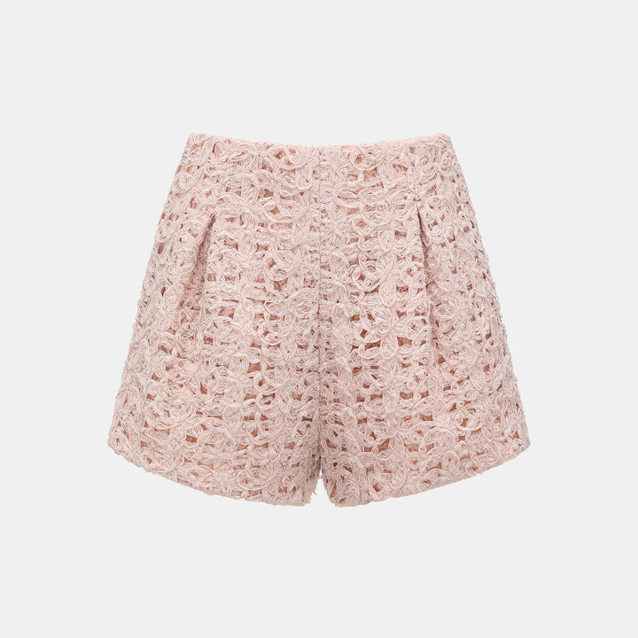 “Sloane Ave."繞畫織藝鏤花蕾絲短褲—Rose Reverie織夢玫瑰