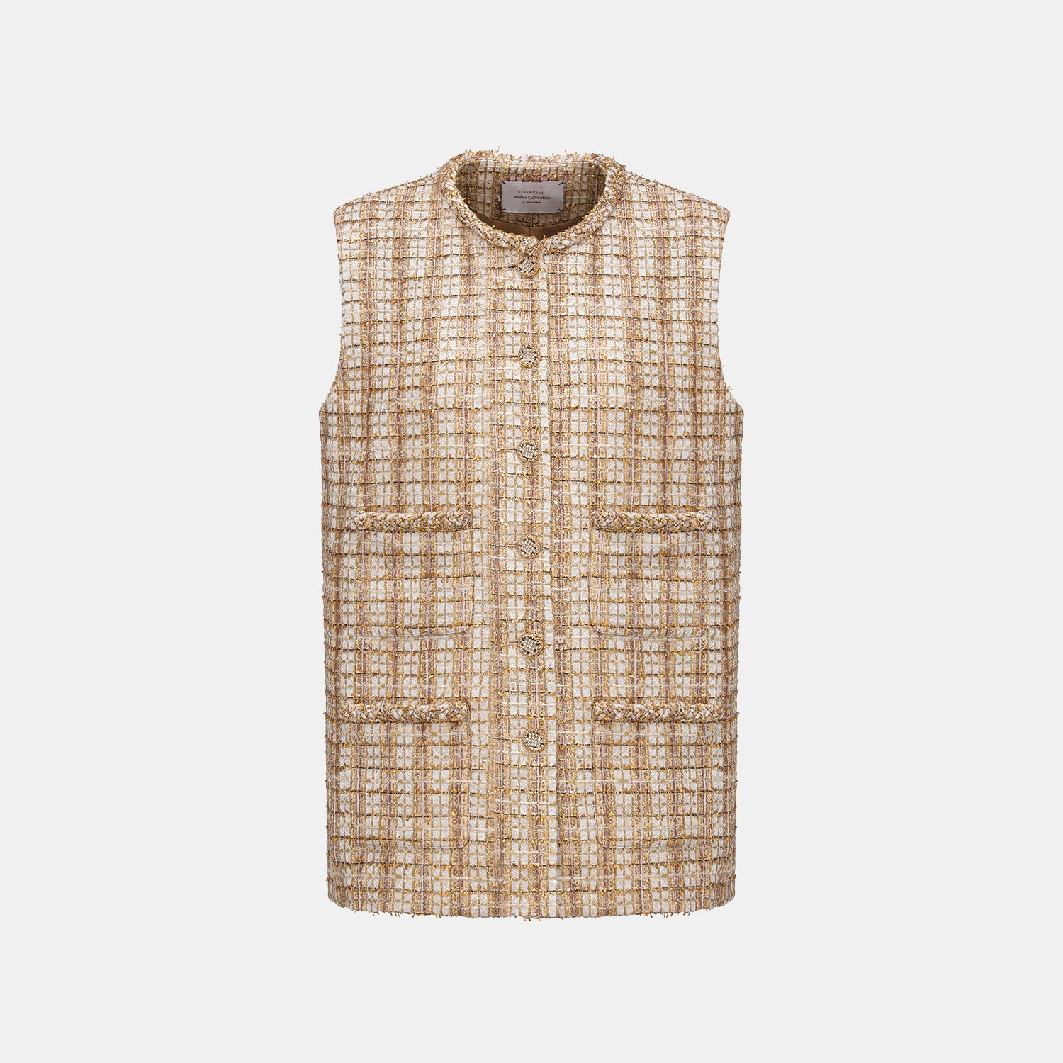 "Sloane Ave." 法國頂級縷金工藝蕾絲花呢馬甲背心—Versailles Chanson凡爾賽香頌