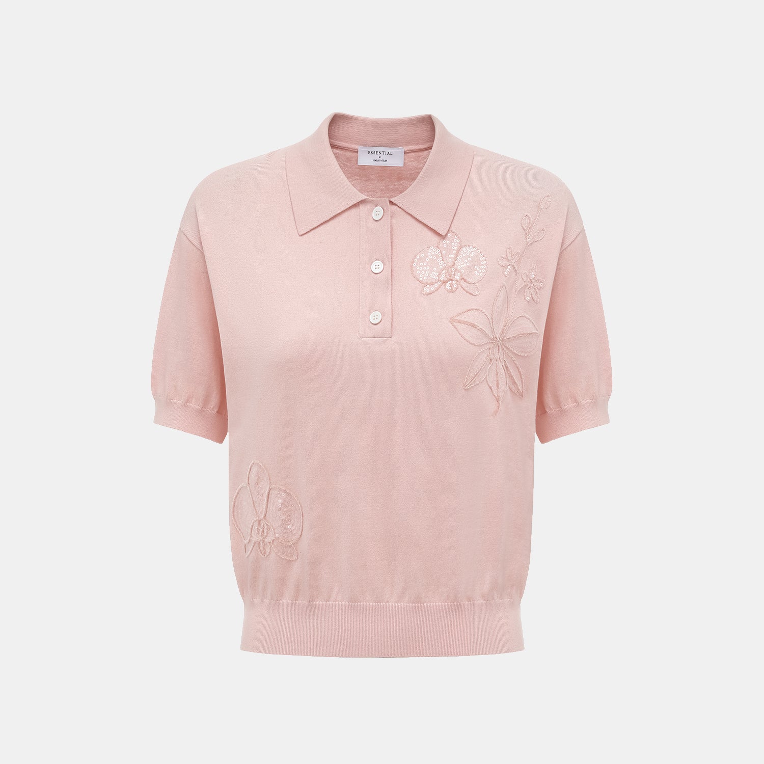 “春意” 立體刺綉工藝蠶絲針織輕國風休閒上衣—Rose