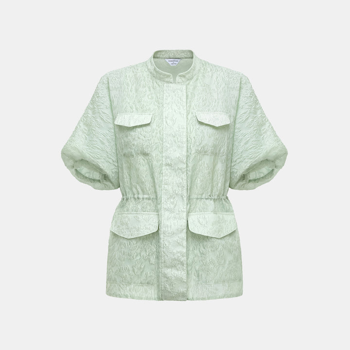 "Weekend at Monaco." 立體提花狩獵外套—Pepper Mint