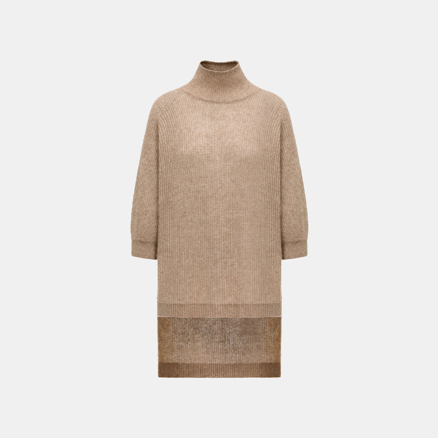 Autumn Diary Silk Cashmere Turtleneck Tunic—Earl Grey 