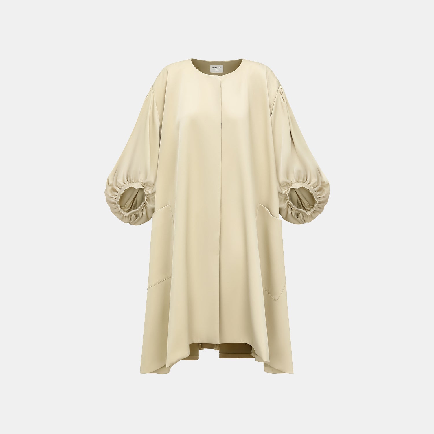 "True Grace" Vintage Crewneck Coat - Light Camel 