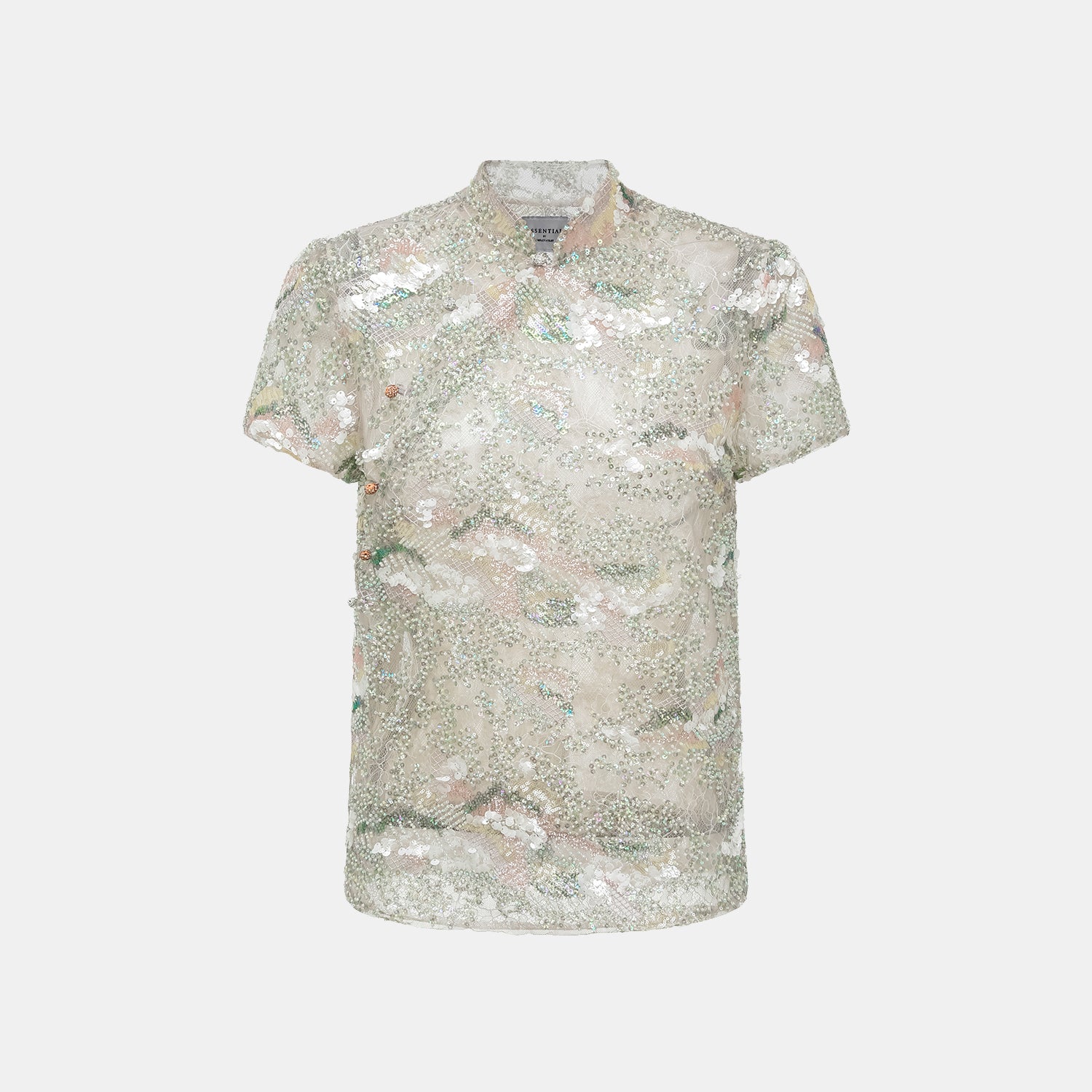 "Imperial Gala." 奢華蕾絲珠繡輕國風上衣—疏影輕煙