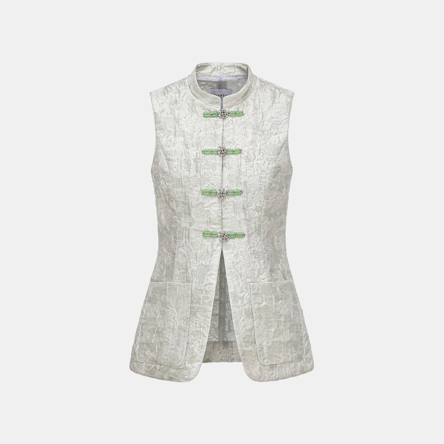 “春意” 冰晶提花輕國風馬甲背心—浮玉春