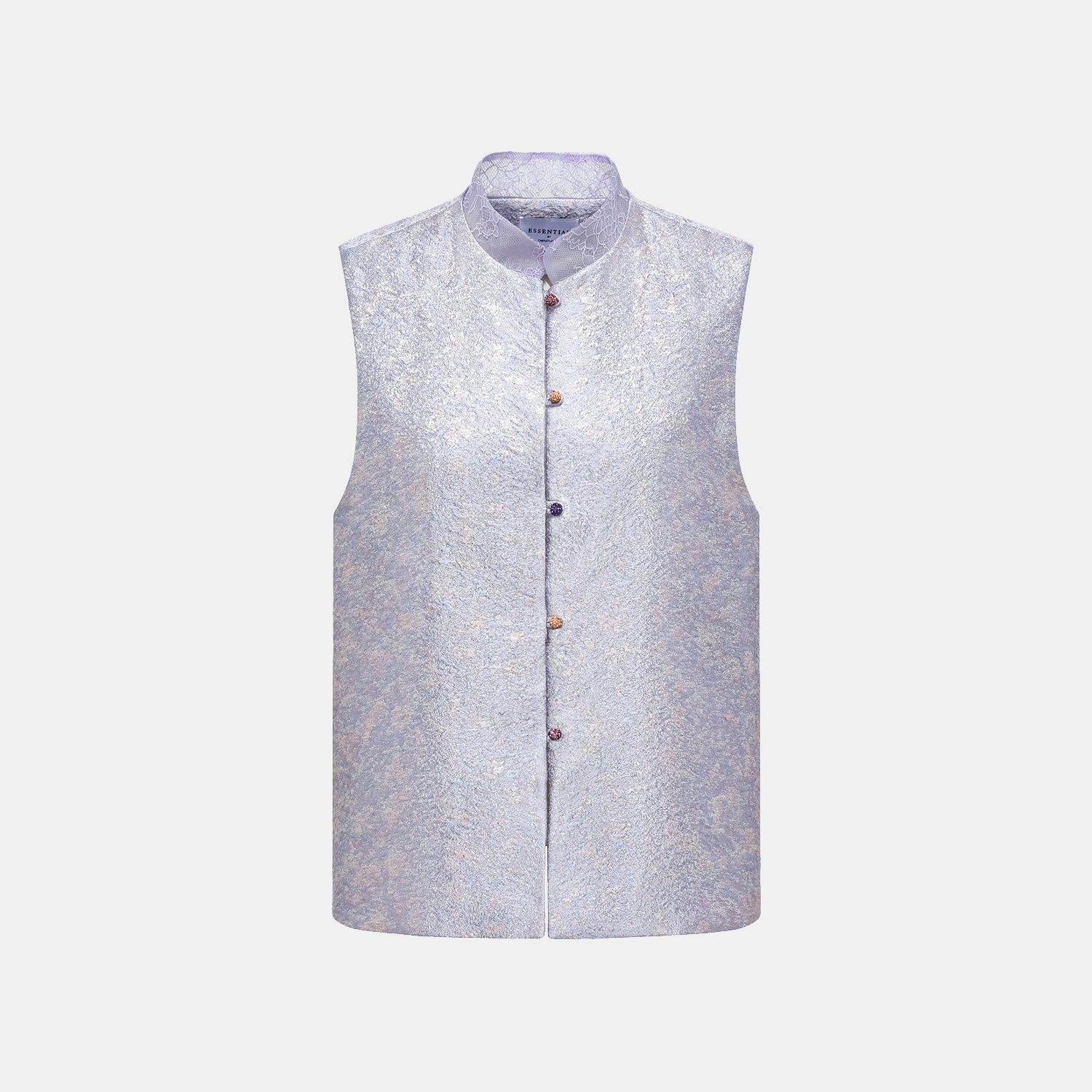 "Imperial Garden Teatime"  義大利立體提花輕國風馬甲背心—荷塘月色