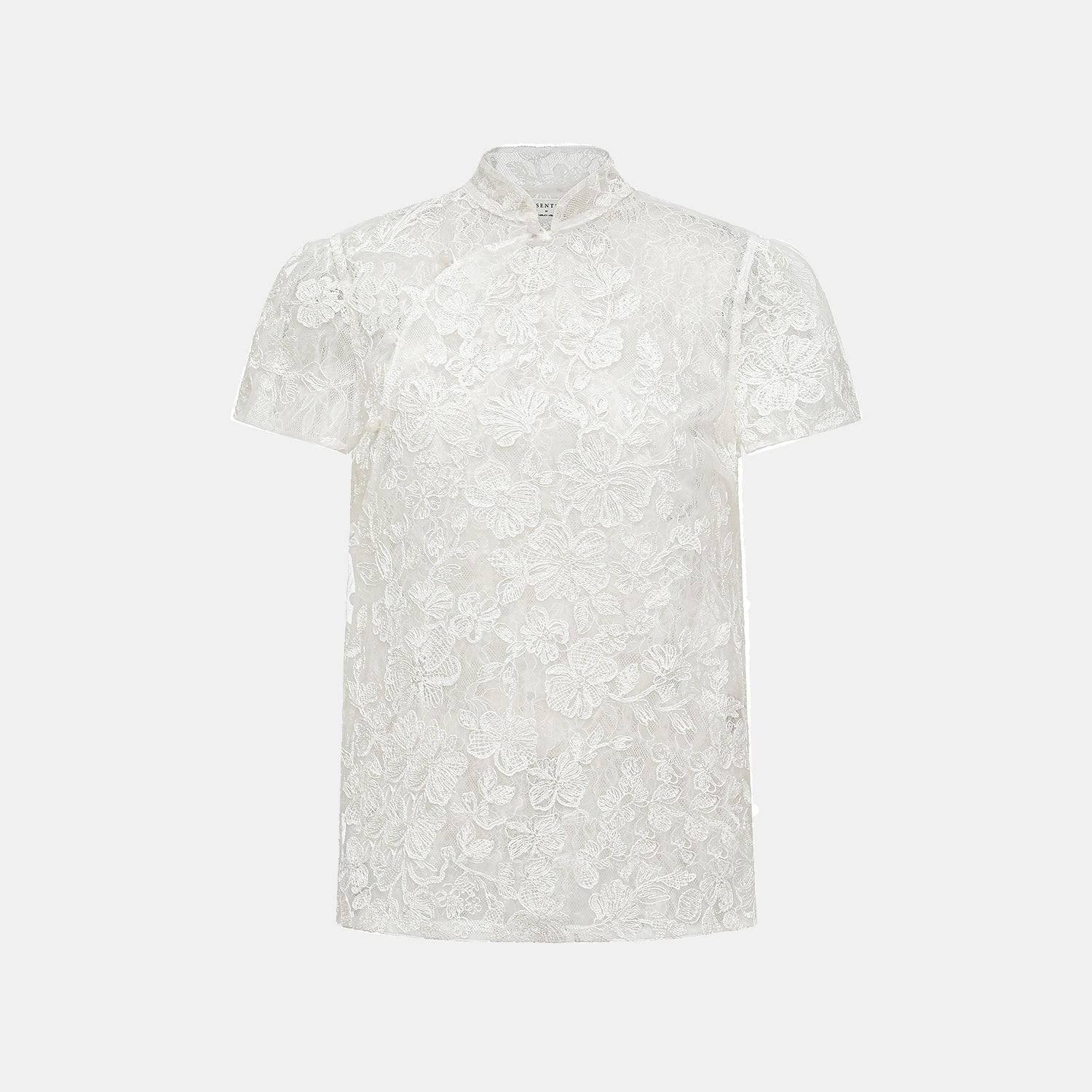 “春裳雅集” 立體刺繡工藝蕾絲國風短袖上衣