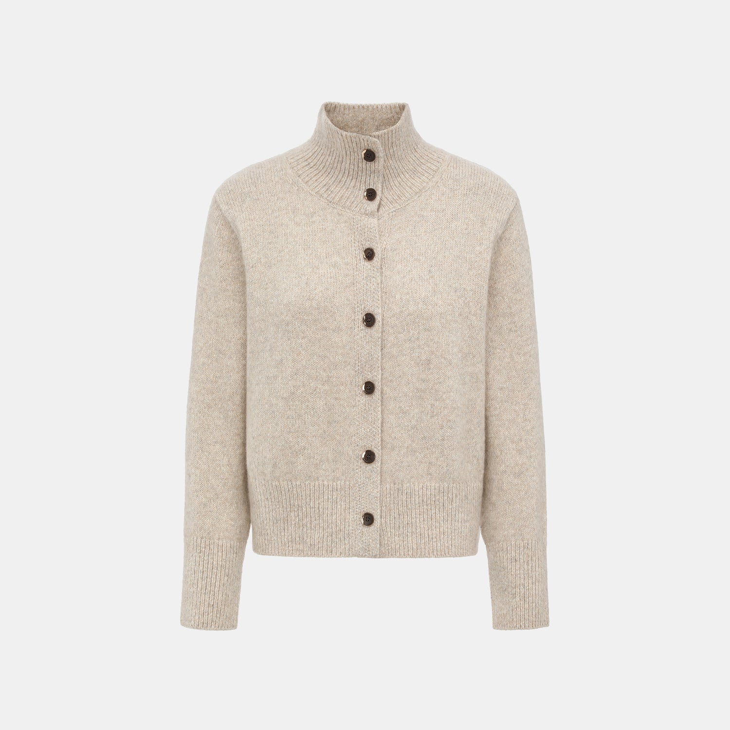 “Winter Diary” Cashmere真絲霧染絨柔細針立領外套—Millhouse Toast焙香磨坊