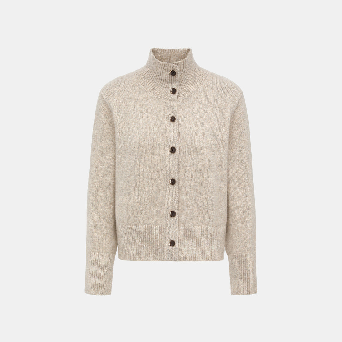 “Winter Diary” Cashmere真絲霧染絨柔細針立領外套—Millhouse Toast焙香磨坊