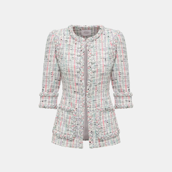 "Arcade of CherJoy Atelier." French summer light tweed high-end custom three-dimensional tailoring jacket 
