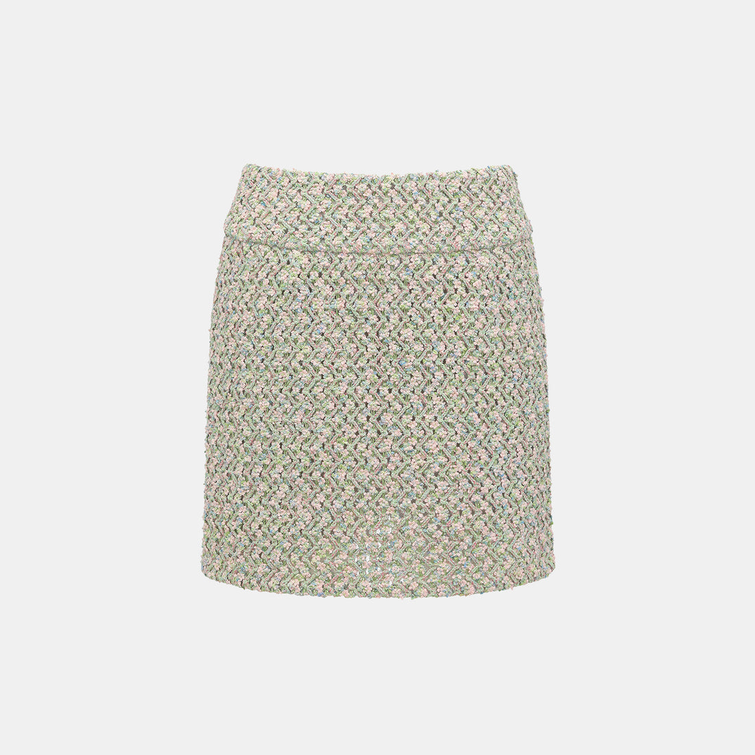 “Sloane Ave."法國高級訂製蕾絲勾織花呢褲裙 —Dewdrop Bloom莫內睡蓮・晨露