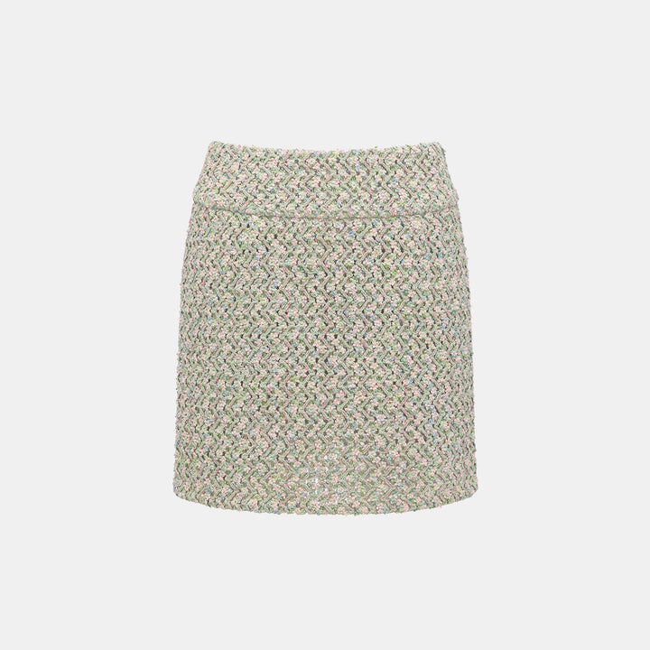 “Sloane Ave."法國高級訂製蕾絲勾織花呢褲裙 —Dewdrop Bloom莫內睡蓮・晨露