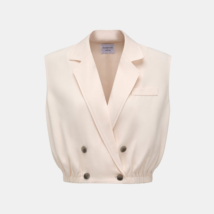 "Weekend at Monaco." 特殊絲竹肌理工藝醋酸背心—Ivory