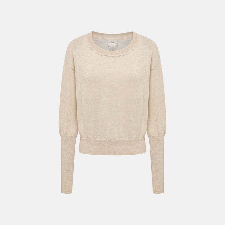 “Winter Diary” Silk Cashmere 針織蝙蝠袖針織上衣—米