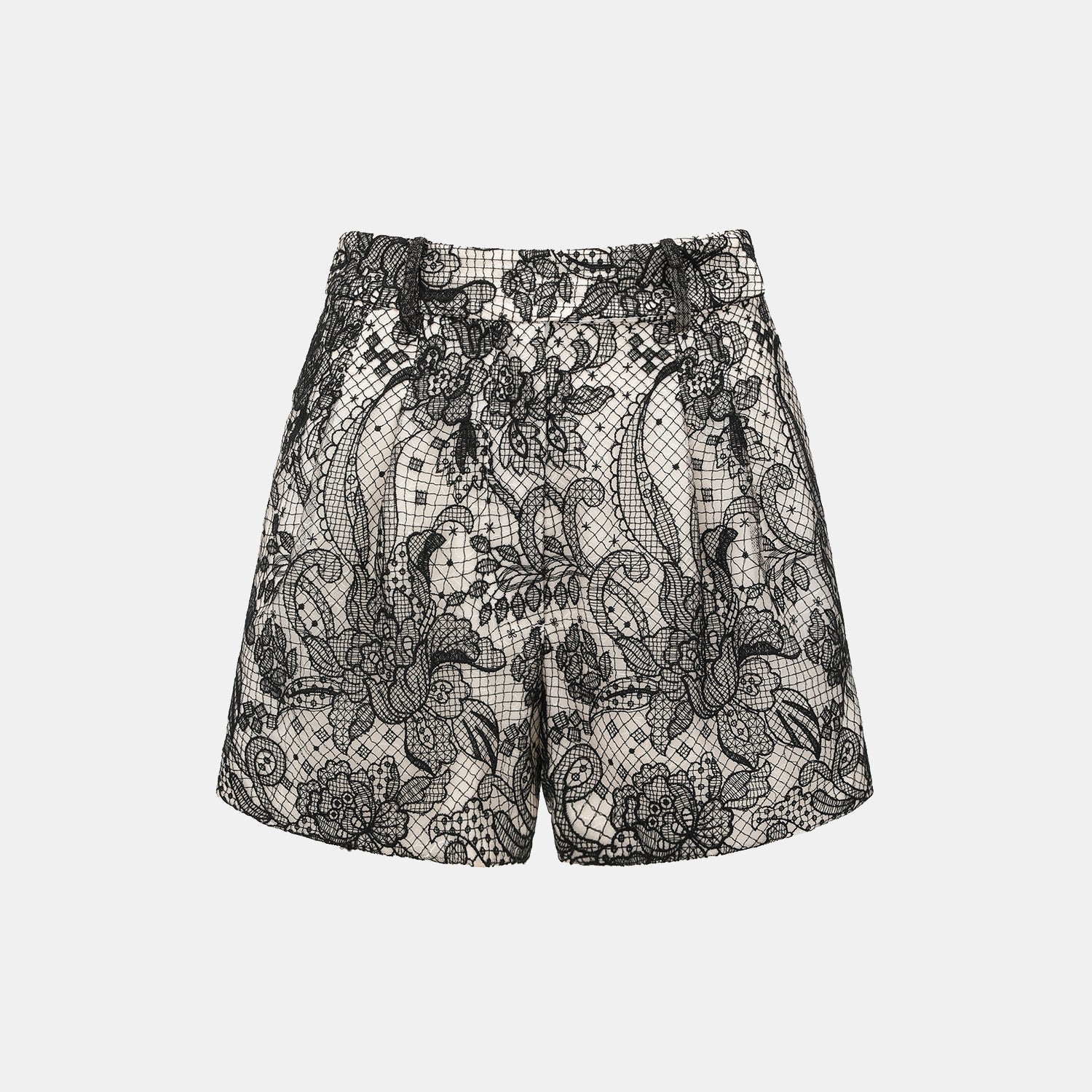 “Weekend At Monaco."鏤雕浮紋織花蕾絲短褲—Velvet Noir絲絨夜
