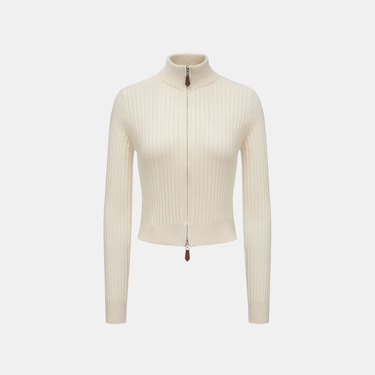 “Winter Diary” 100% Cashmere柔韌羅紋合身立領針織外套—Softcloud Kiss棉雲之吻