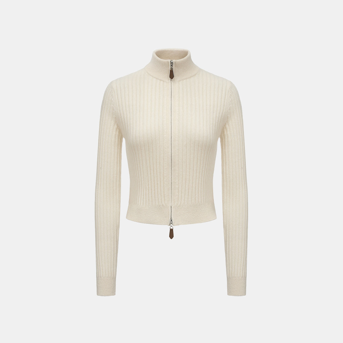 “Winter Diary” 100% Cashmere柔韌羅紋合身立領針織外套—Softcloud Kiss棉雲之吻