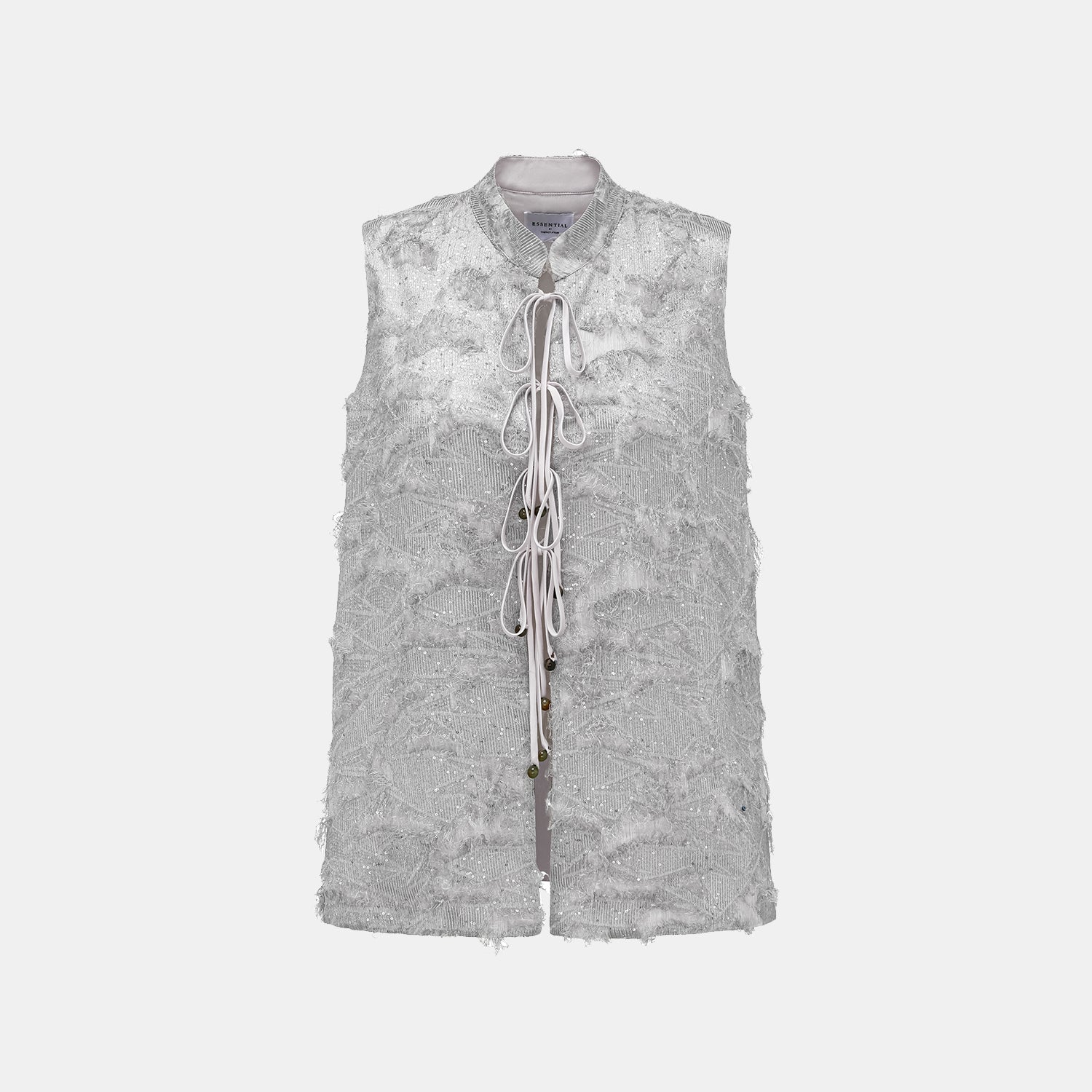 "Imperial Garden Teatime."義大利羽繡流蘇工藝輕國風背心—曦羽