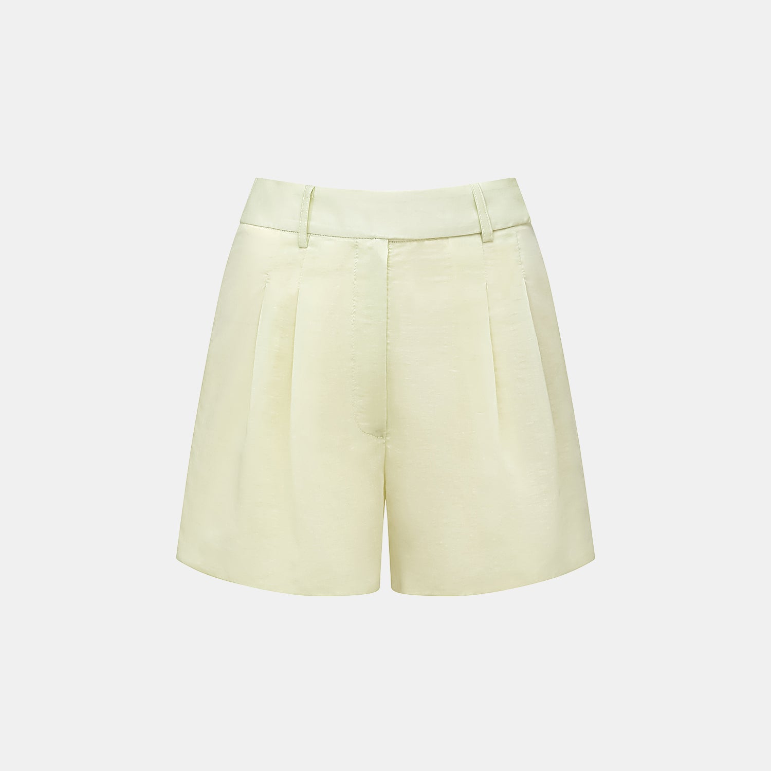 “知性時刻” 天絲緞面雪紡短褲—鵝黃