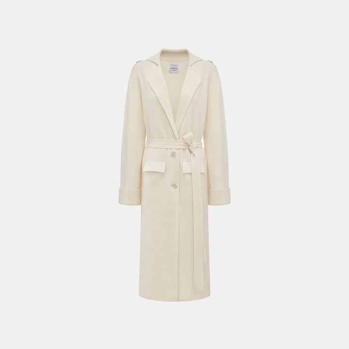 “Autumn Diary”100%Cashmere細絨工藝針織長外套—Winter Letters冬日信箋