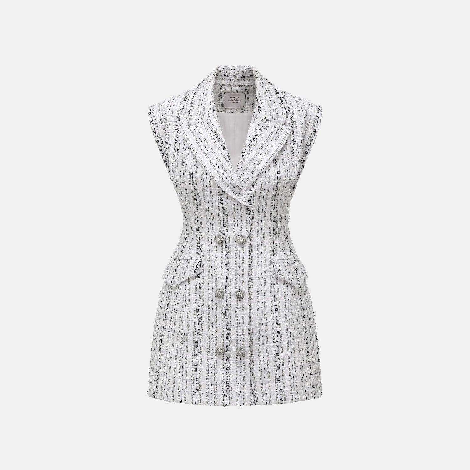 "Arcade of CherJoy Atelier." 法國夏日輕薄花呢立體剪裁馬甲背心洋裝—Celestial Ink