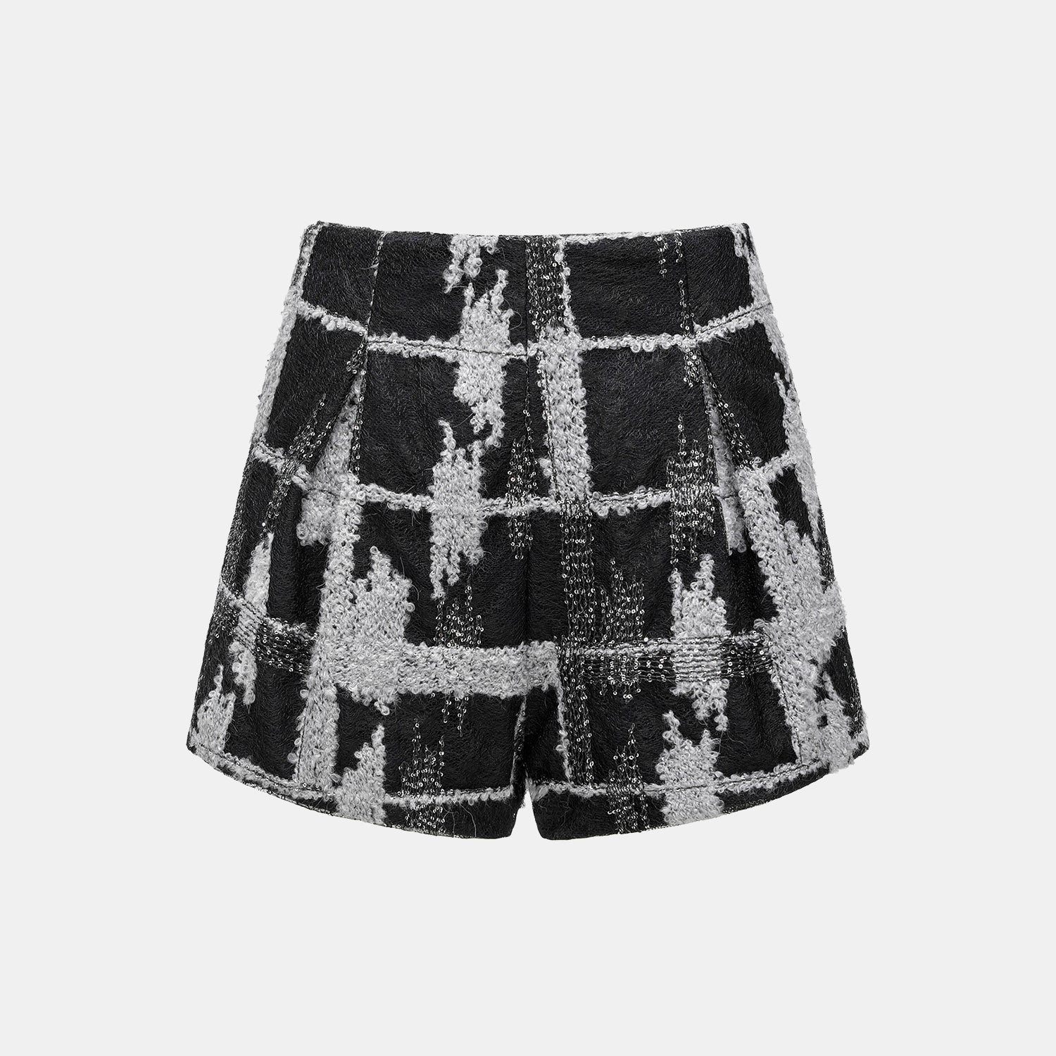 “Quiet Mastery.”義大利頂級細圈絨亮片織藝蕾絲短褲—Nightingale Rose夜鶯玫瑰