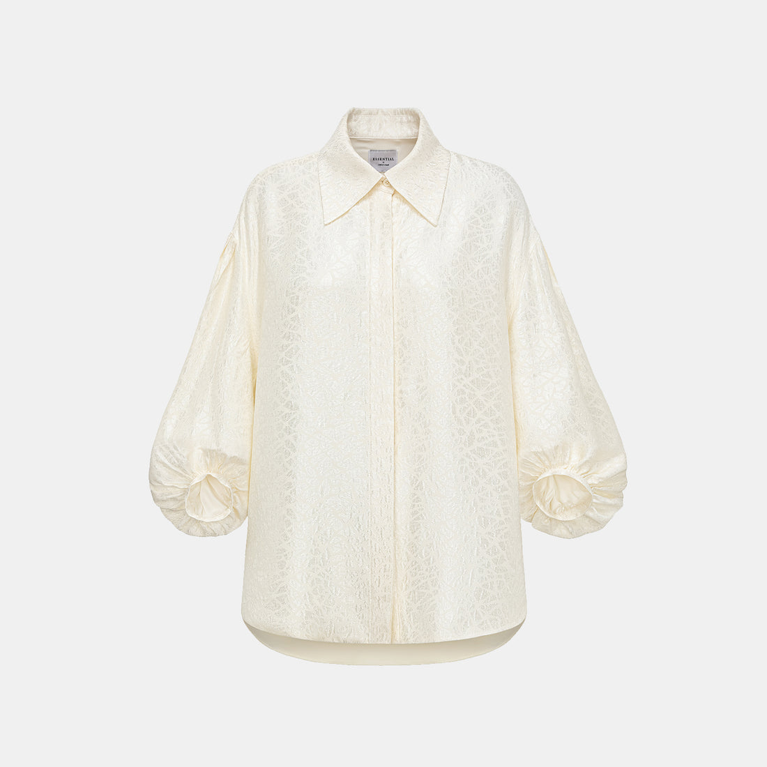 "慵倚春意" 義大利提花羊腿袖襯衫