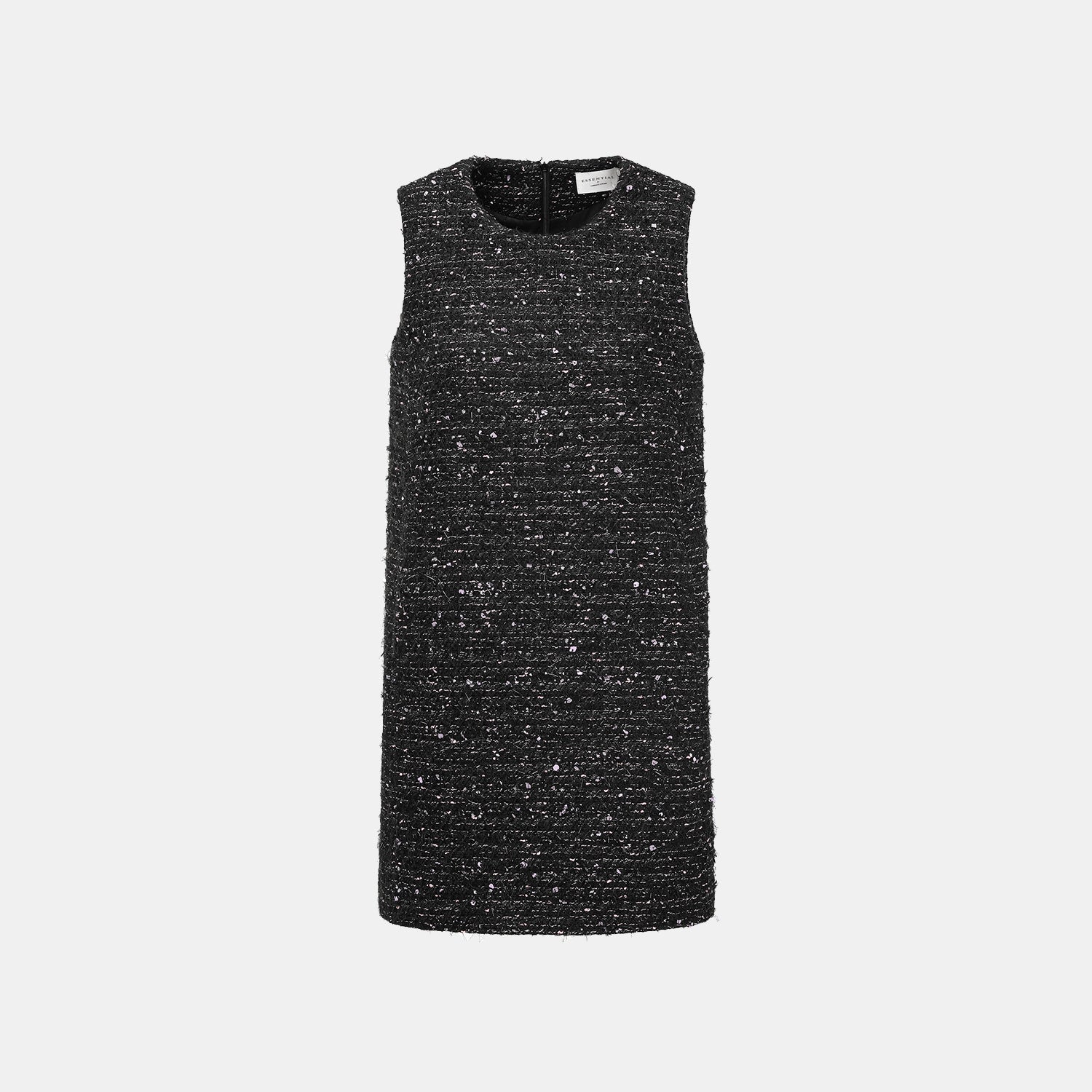 "Brunch at Ritz" Tweed A-line Dress—Hidden Pink 