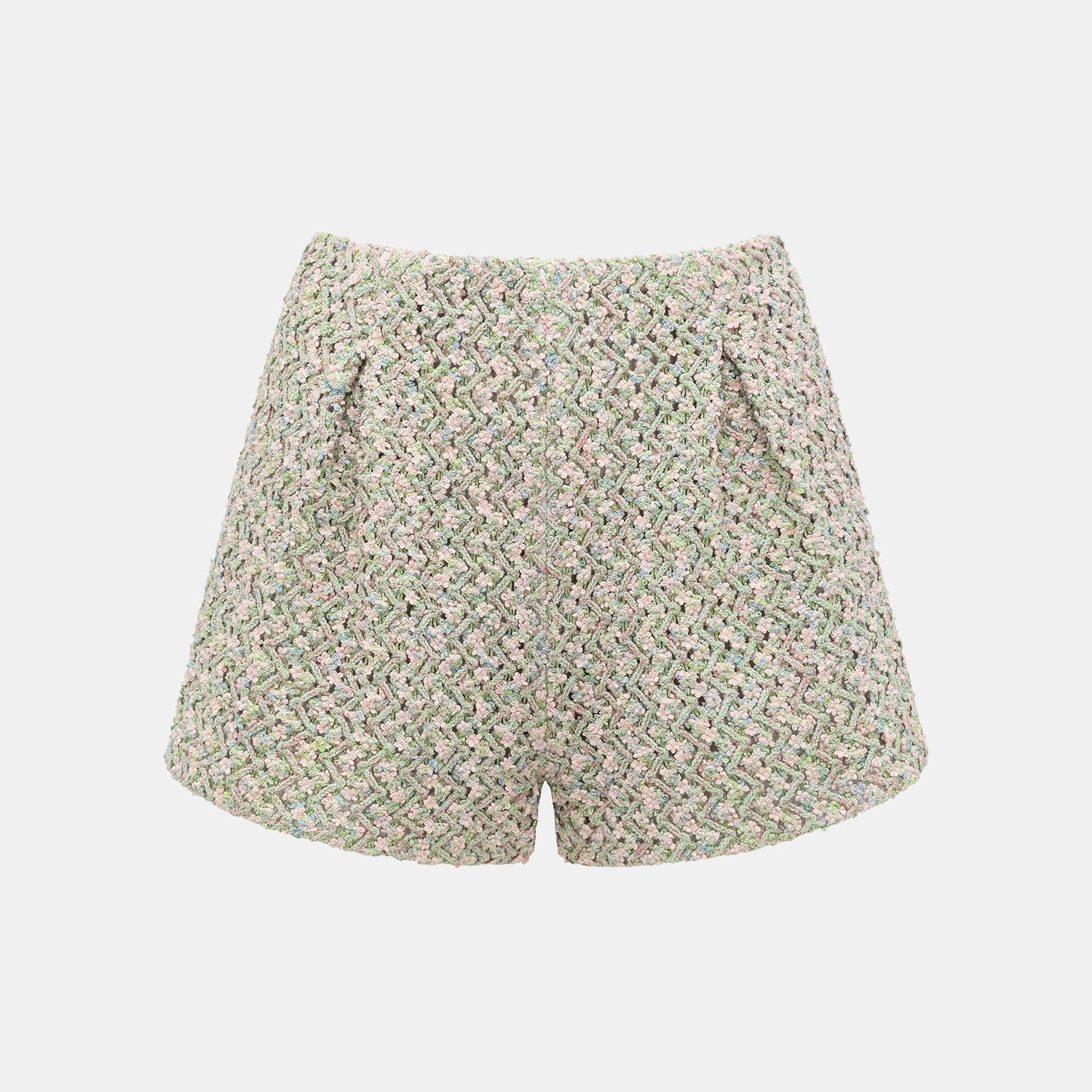 “Sloane Ave."法國高級訂製蕾絲勾織花呢短褲 —Dewdrop Bloom莫內睡蓮・晨露