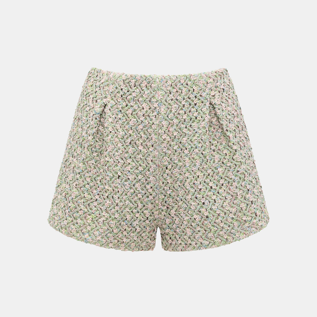 “Sloane Ave."法國高級訂製蕾絲勾織花呢短褲 —Dewdrop Bloom莫內睡蓮・晨露