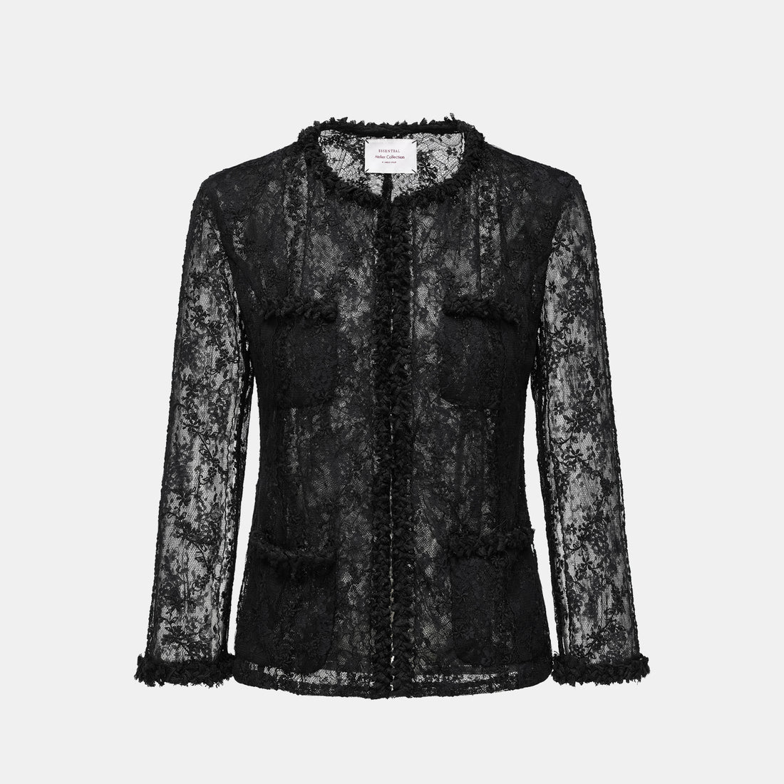 "Quiet Mastery." French top luxury lace cardigan—Gilded Mirror