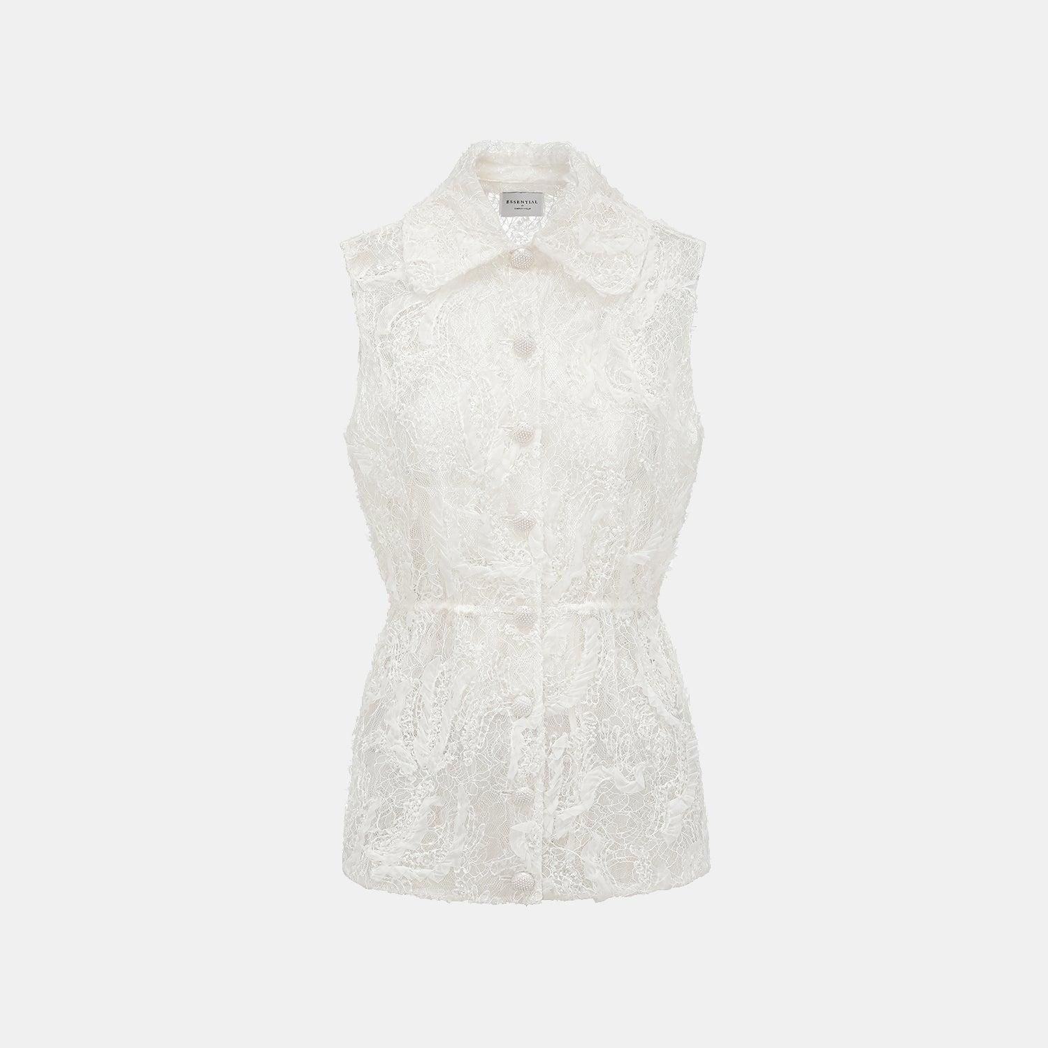 "Weekend at Monaco."奢華畫藝珠繡蕾絲狩獵背心—Lucent Haze浮光