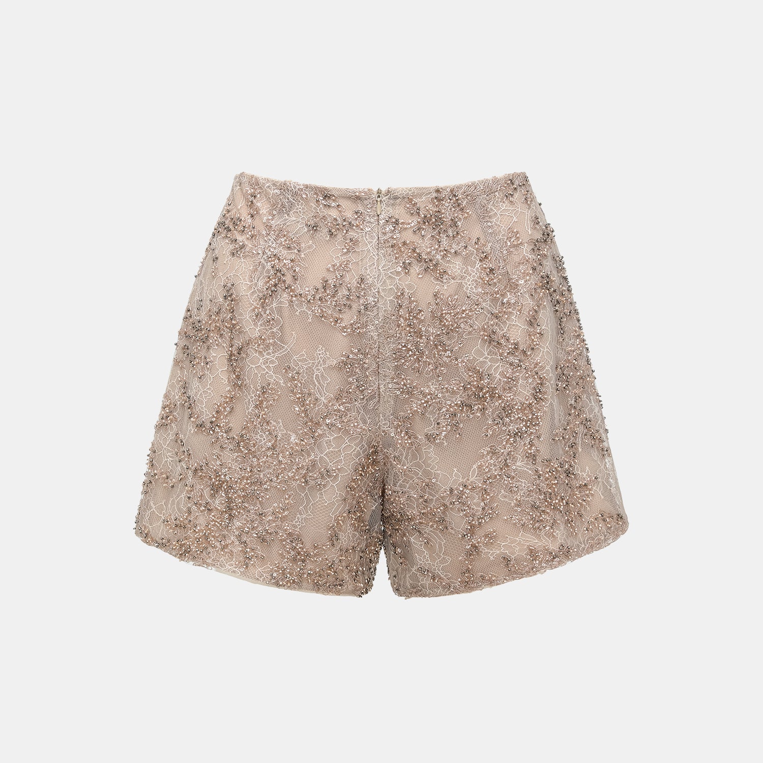 “茶宴” 奢華珠綉輕國風蕾絲短褲—Gold