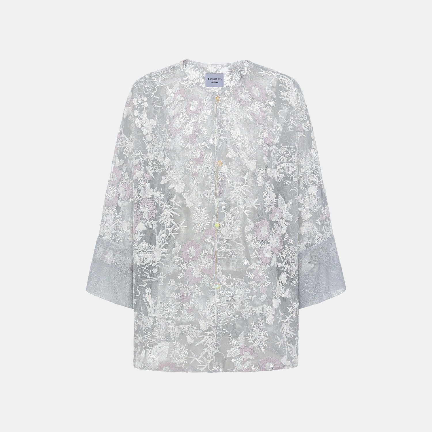 "Imperial Garden Teatime"點景白描奢華珠繡輕國風蕾絲Oversized罩衫—Woven Breeze聽風絮