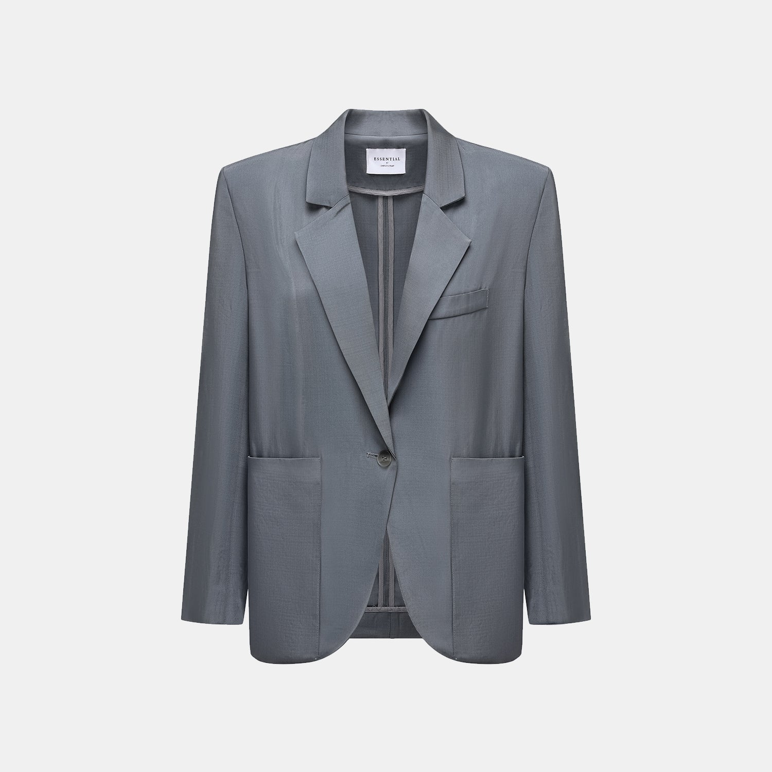 "Speak Sleek" 奢華輕薄麻感肌理醋酸Oversized西裝外套—Cloud