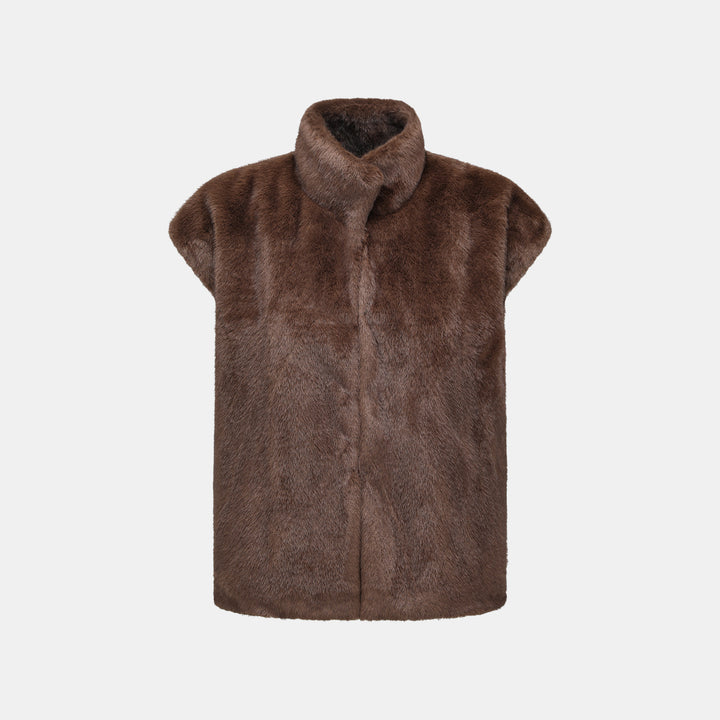 “Imperial Gala” 柔奢霧絨環保皮草國風馬甲外套—Velvet Mink錦貂流華