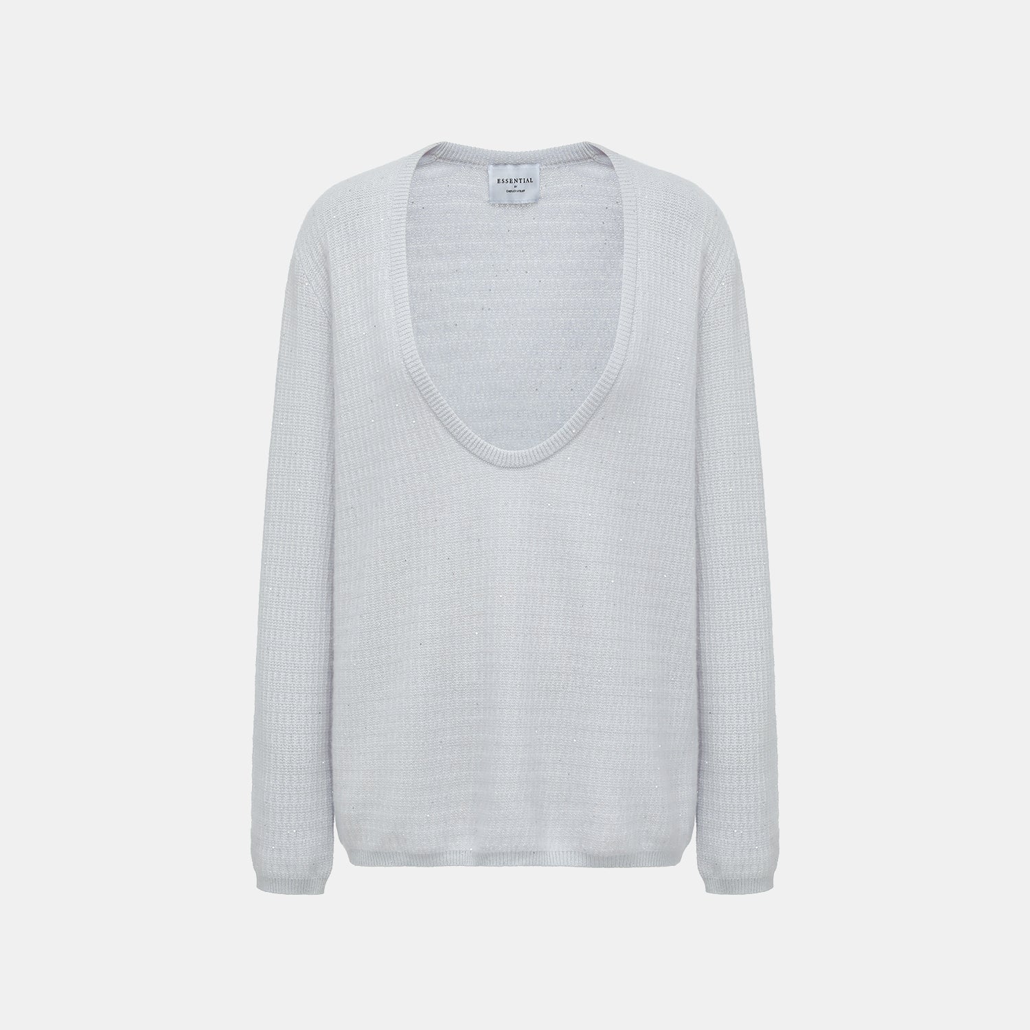 “Autumn Diary” 100% Cashmere極細絨柔星點低弧領針織上衣—Nebula Veil霧影星河